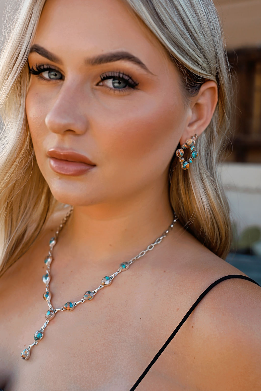 Spiny Oyster & Kingman Turquoise Lewis Studs