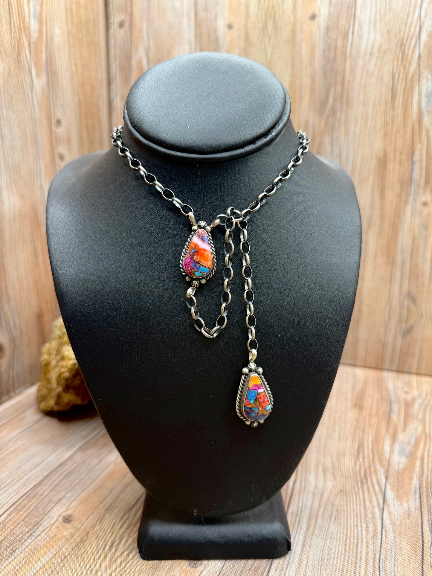 Orange Dahlia Lariat