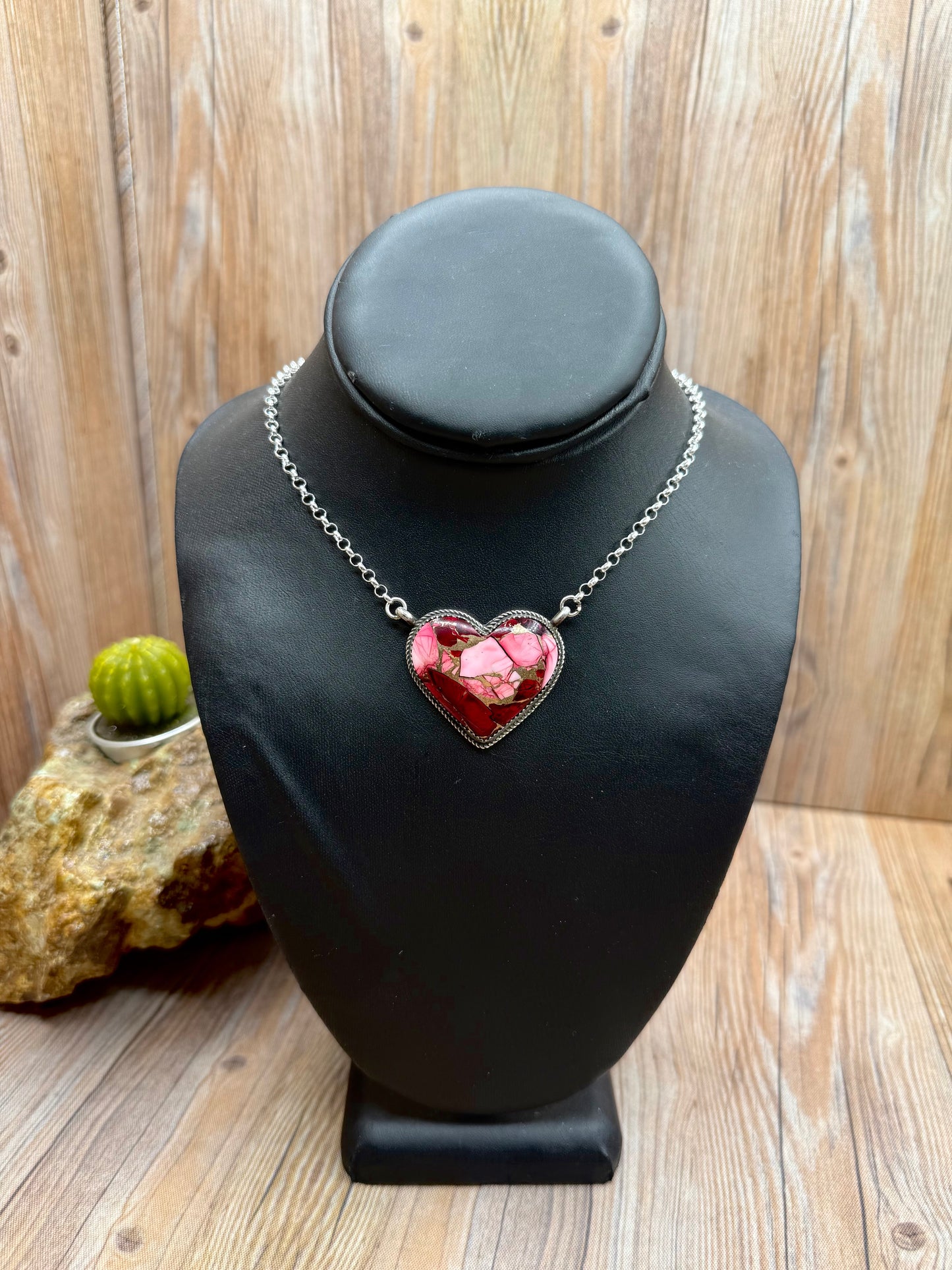 Dahlia Rose Heart Pendants