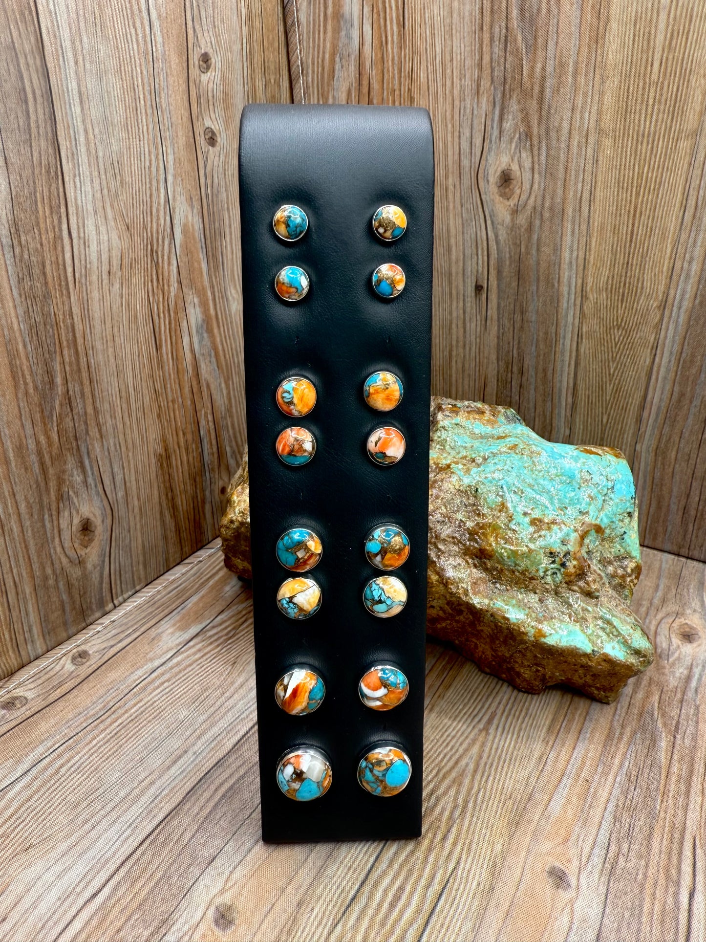 Spiny Oyster & Kingman Turquoise Stud Earrings