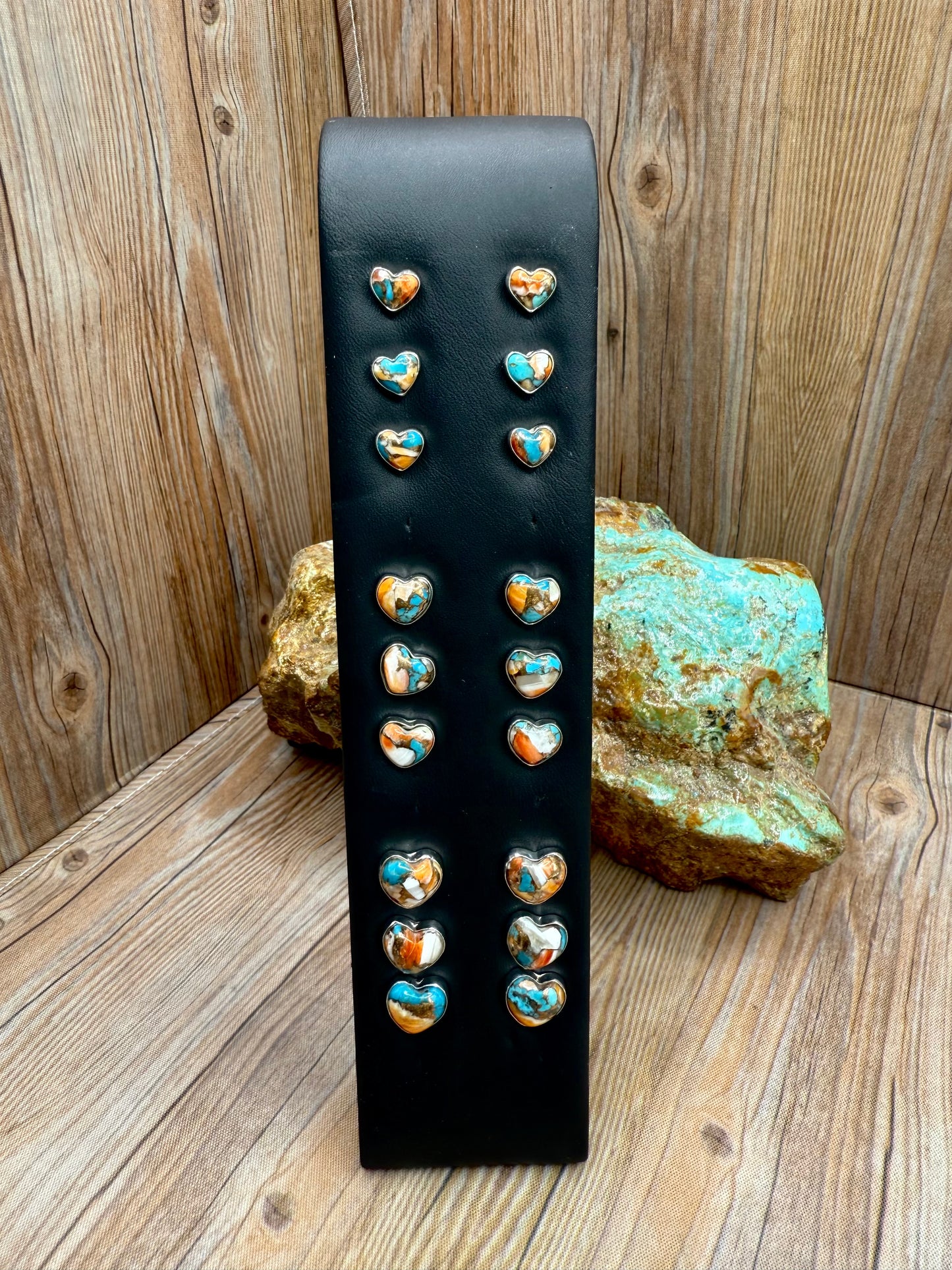 Spiny Oyster & Kingman Turquoise Stud Earrings