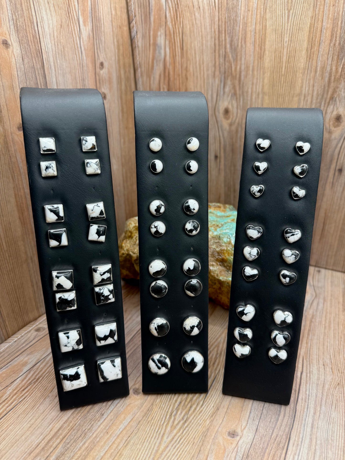 White Buffalo Stud Earrings