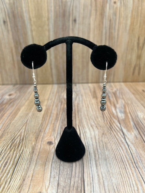 Desert Pearl 1.5" Silver Pear Earrings