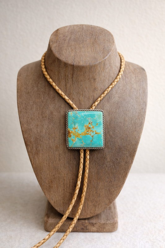 Kingman Turquoise Bolo Tie