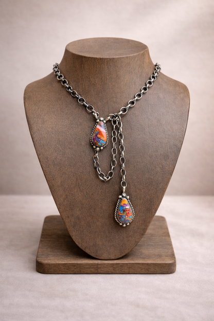 Orange Dahlia Lariat