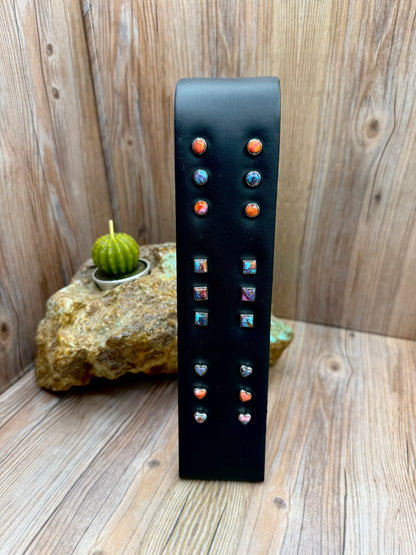 Orange Dahlia Stud Earrings