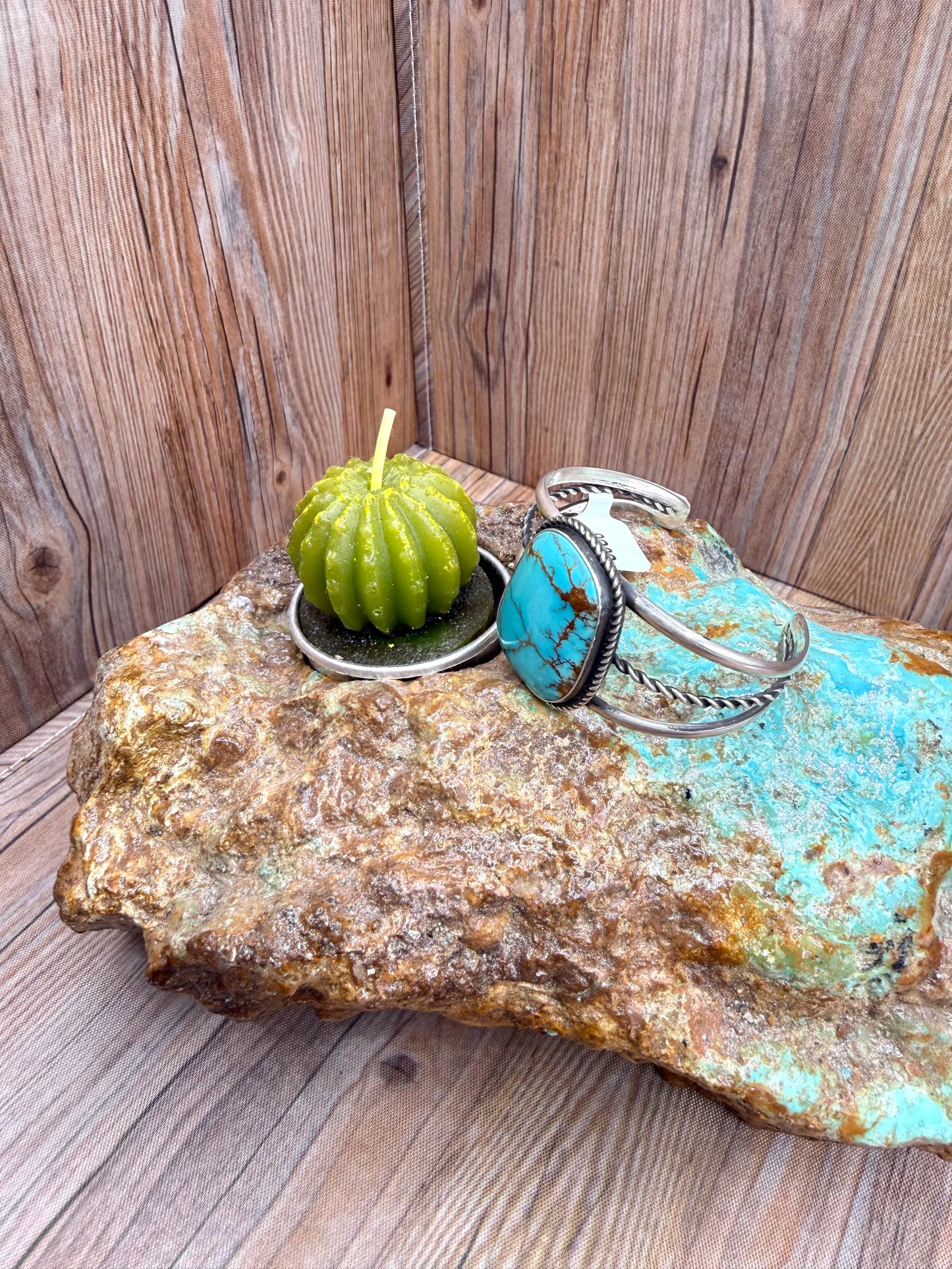 Kingman Turquoise Silver Cuff