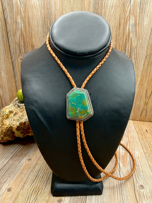 Kingman Turquoise Bolo Tie
