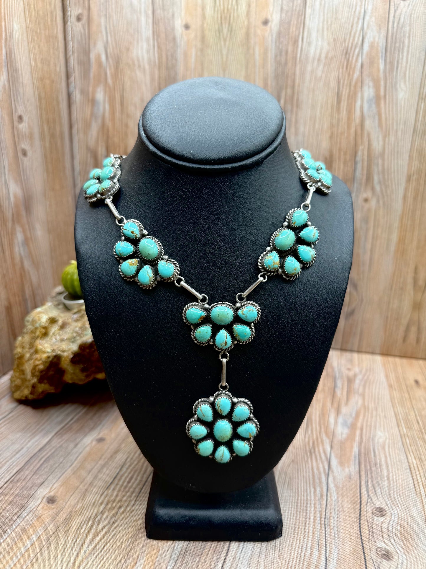 Kingman Turquoise Squash Blossom