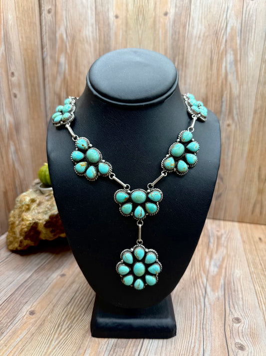 Kingman Turquoise Squash Blossom