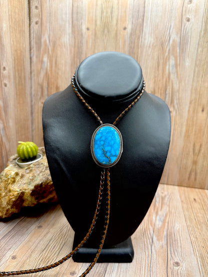 Kingman Turquoise Bolo Tie
