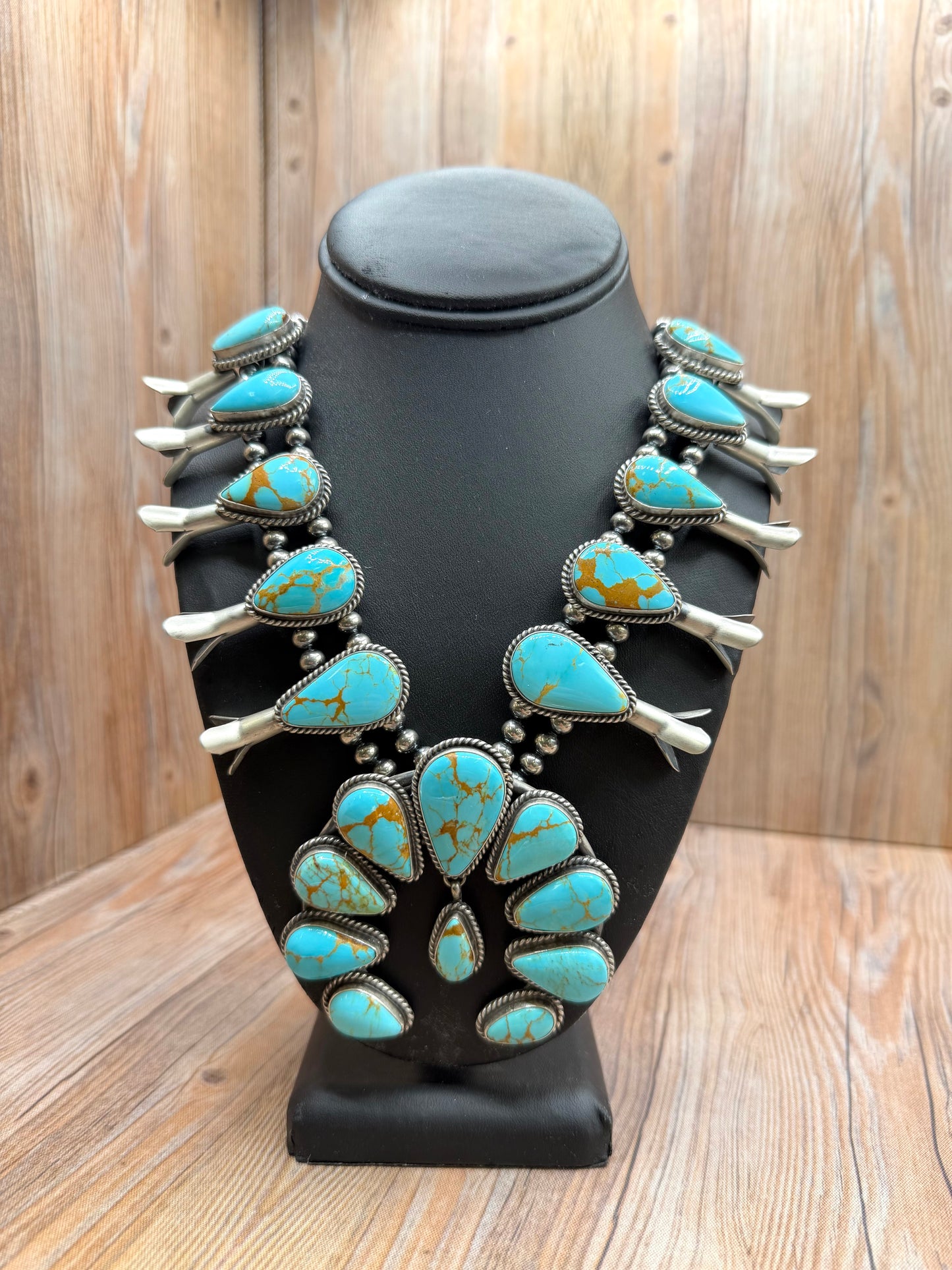 Kingman Turquoise Squash Blossom