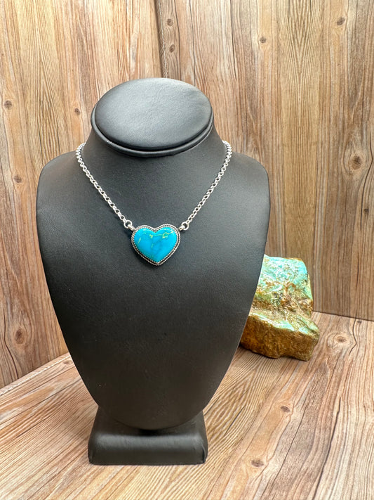 Kingman Turquoise Heart Pendant