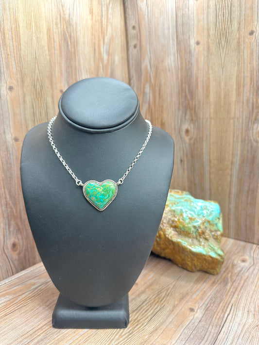 Kingman Turquoise Heart Pendant