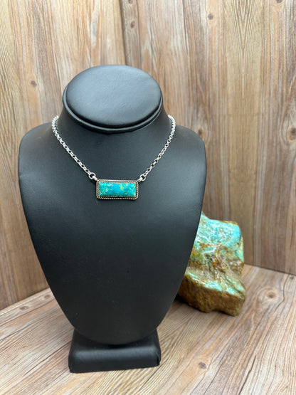 Kingman Turquoise Bar Necklace