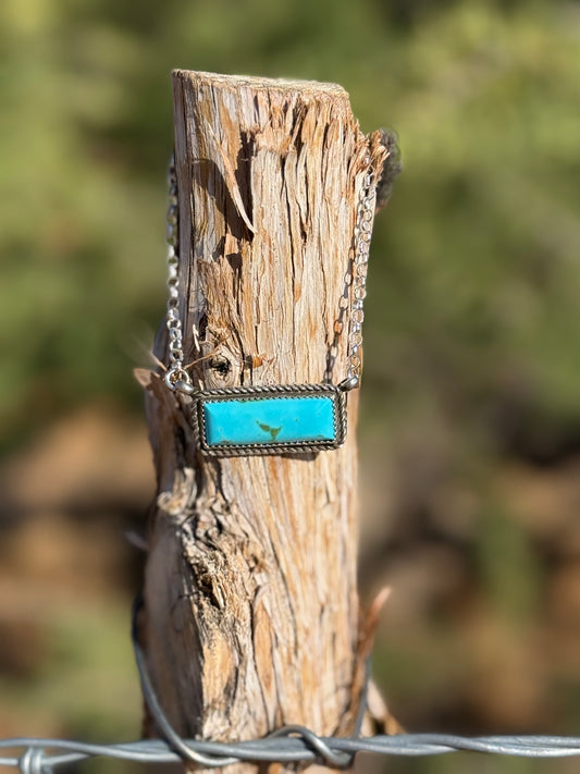 Kingman Turquoise Bar Necklace