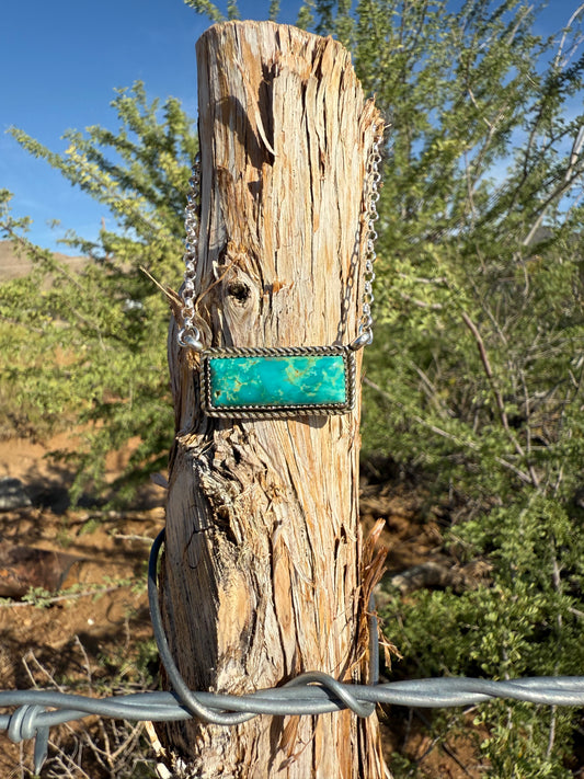 Kingman Turquoise Bar Necklace