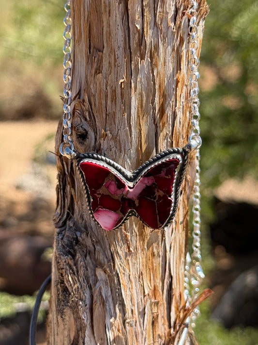 Dahlia Rose Butterfly Necklace