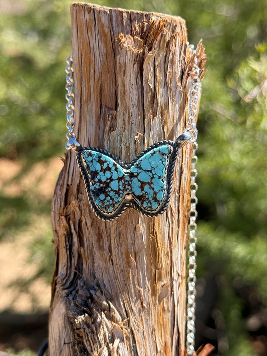 Number 8 Butterfly Necklace