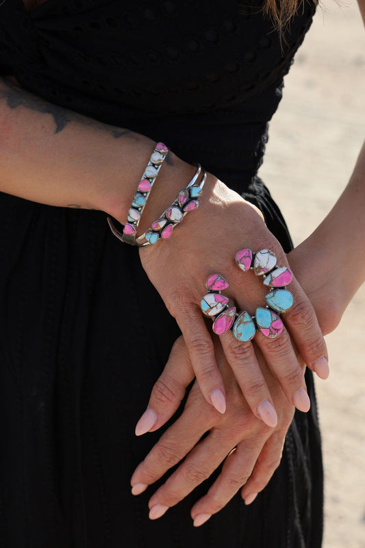 Cotton Candy Dahlia Naja Ring