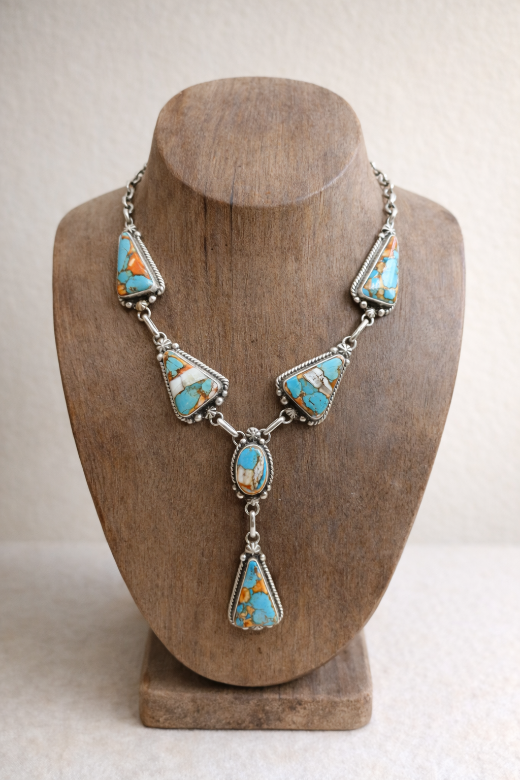 Spiny Oyster & Kingman Turquoise Lariat