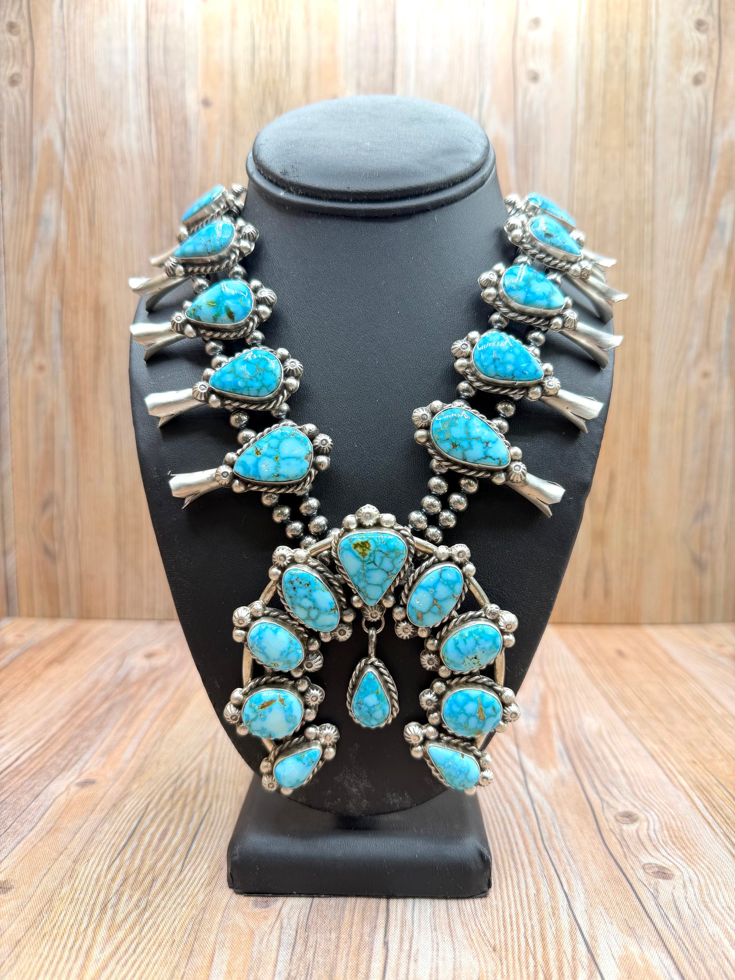 Kingman Turquoise Squash Blossom