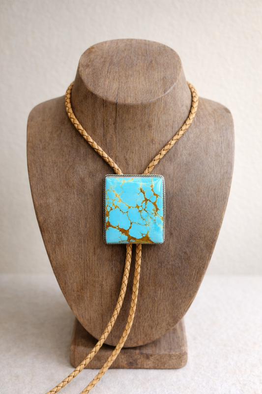 Kingman Turquoise Bolo Tie