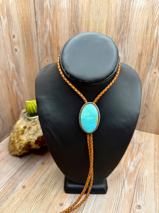 Kingman Turquoise Bolo Tie