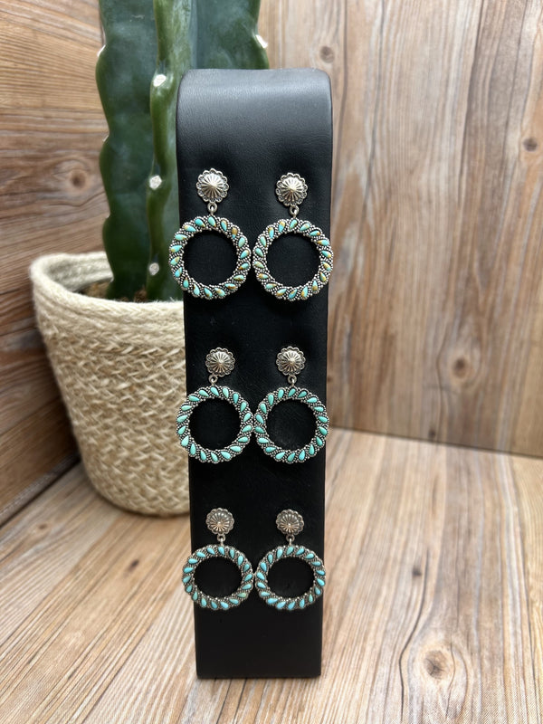 Western Halo Dangle Earrings