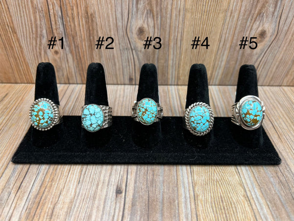 Number 8 Turquoise Mens Rings