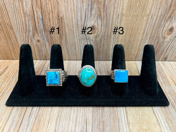 Kingman Turquoise Mens Rings