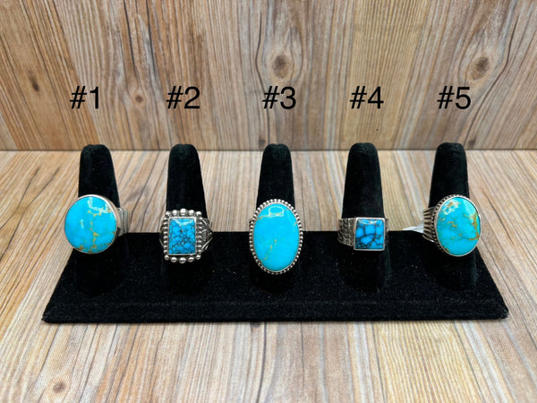 Kingman Turquoise Mens Rings