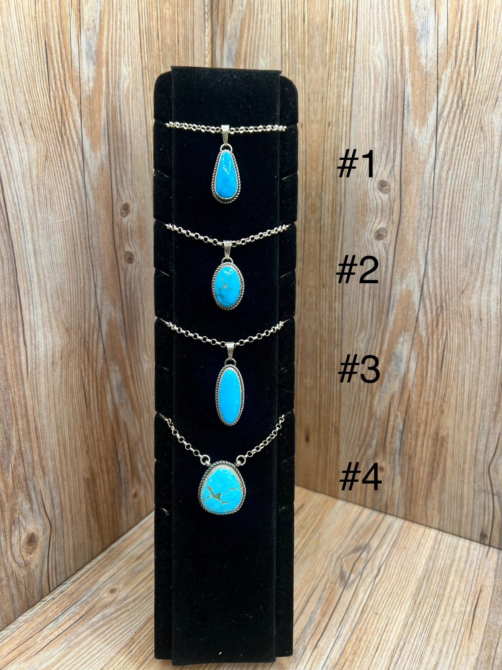 Kingman Turquoise Freeform Pendant Necklaces