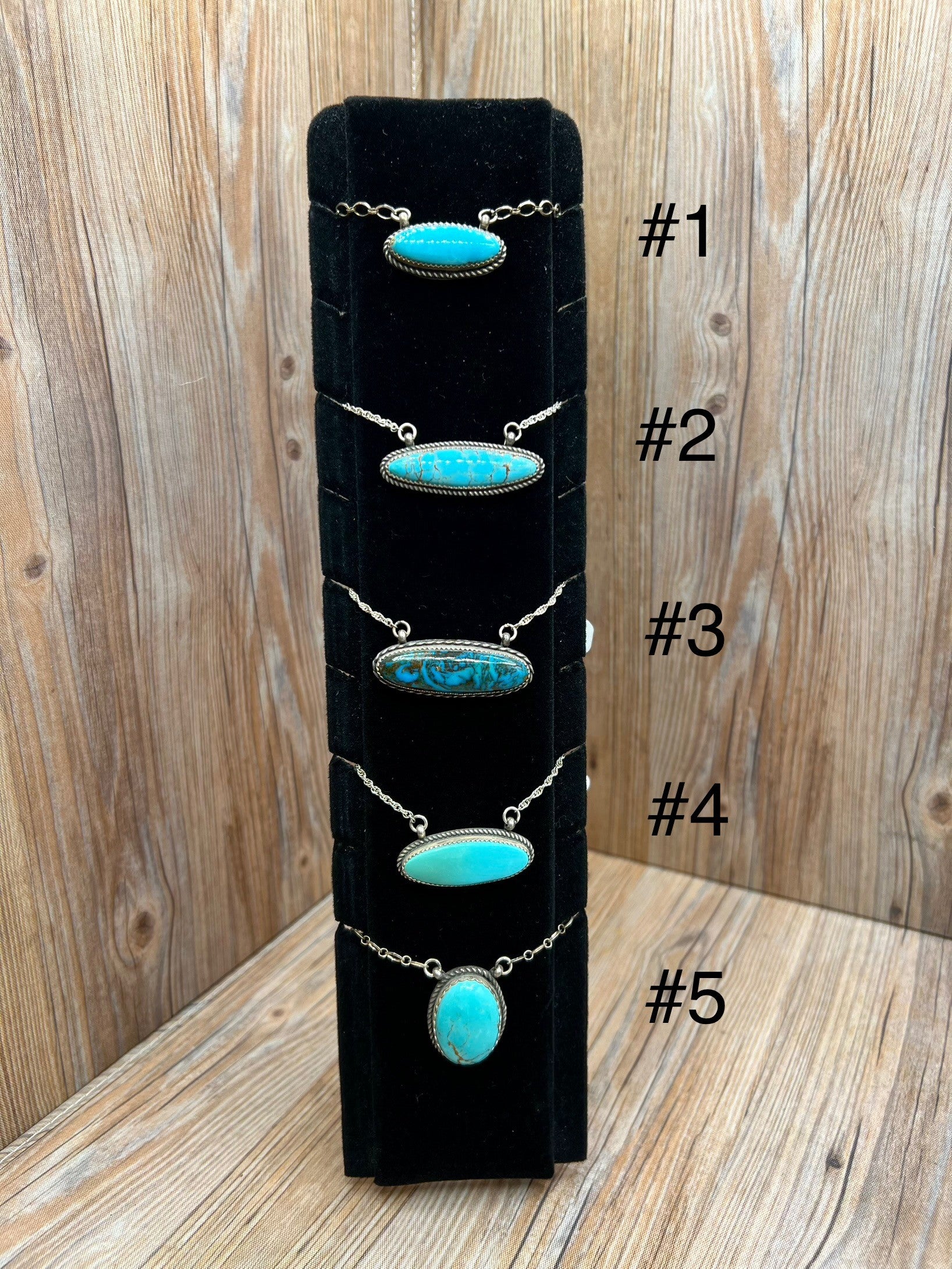 Kingman Turquoise Freeform Pendant Necklaces