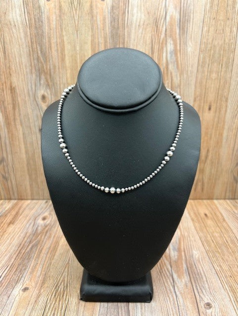 3-6mm Varied Silver Pearl 16" Necklace