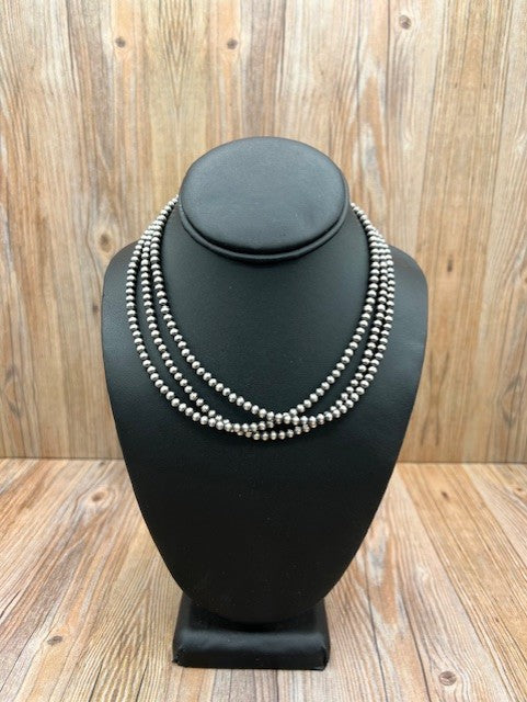 4mm Silver Pearl 16" Necklace