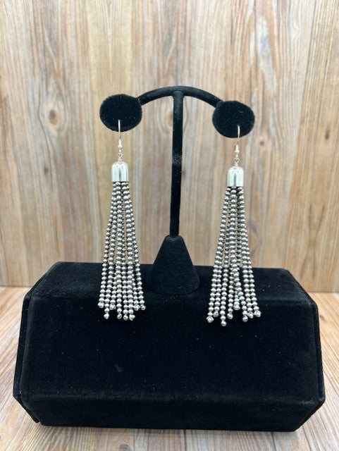 Silver Pearl MultiStrand Earrings