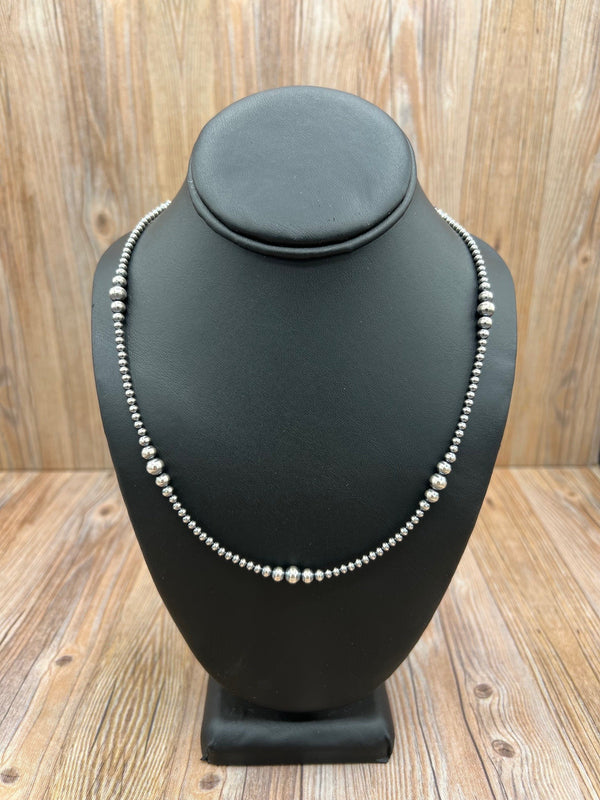 3-6mm Varied Silver Pearl 22" Necklace