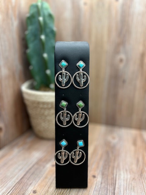 Diamond Cactus Earrings