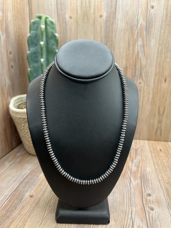 6mm Rondell Silver Pearl 20" Necklace