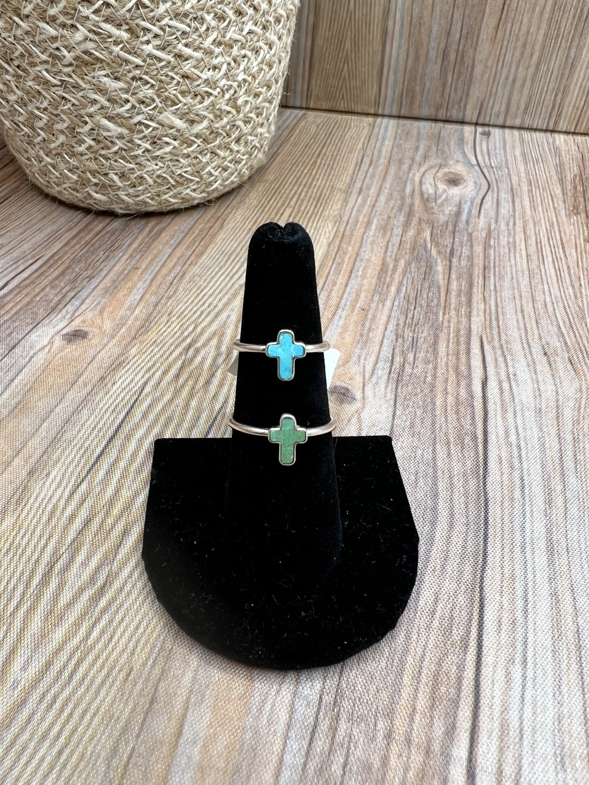 Turquoise Cross Rings