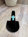 Rope Turquoise Cross Rings